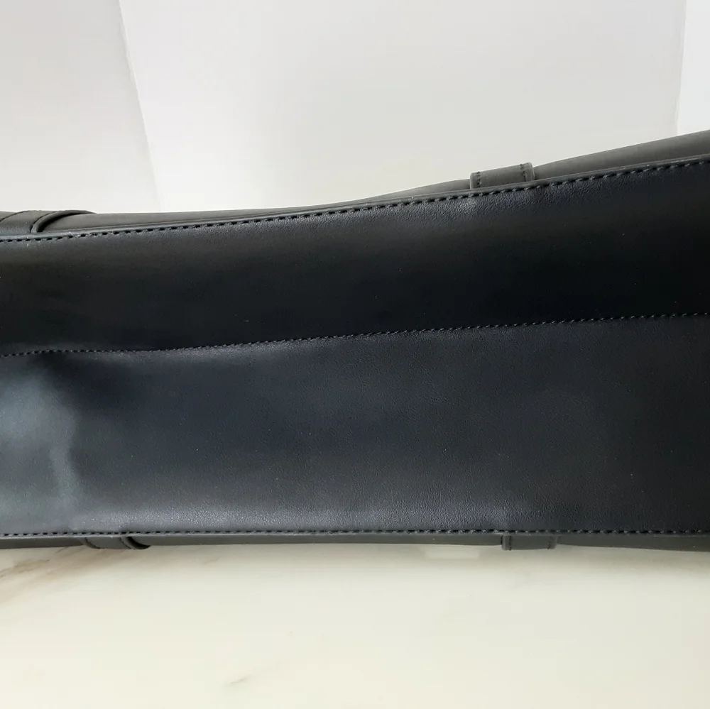 LOVEVOOK Laptop Bag Lightweight Black PU Leather Large Shoulder | Satchel Bag